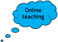 Phylactère : pensées: Online teaching